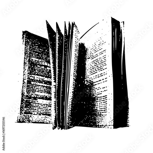 Vector Open book with textured pages