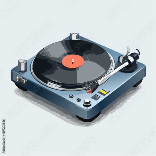Jolie platine disque vinyle, ancienne, vintage, 3D