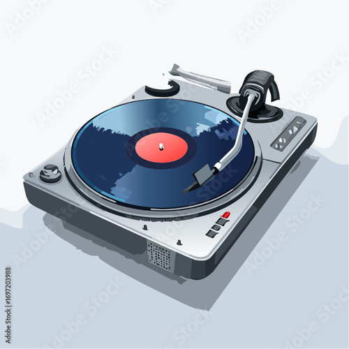 Jolie platine disque vinyle, ancienne, vintage, 3D