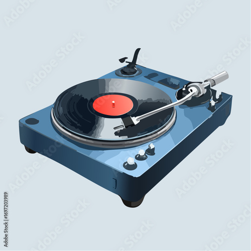 Jolie platine disque vinyle, ancienne, vintage, 3D