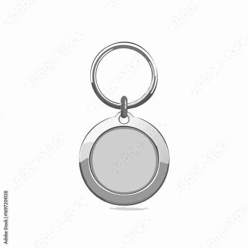 Porte clés avec médaillon, espace pour texte, fond blanc