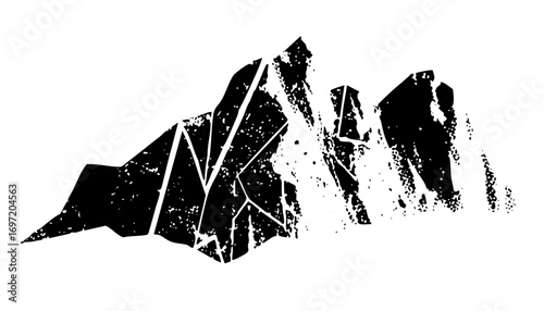 Vector Abstract jagged mountain range in black.