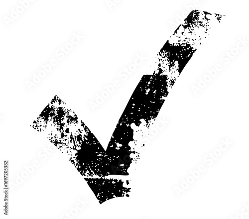 Vector Bold checkmark with a distressed texture.