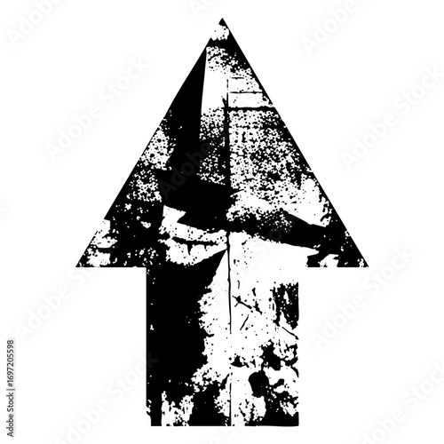 Vector Distressed upward arrow represents growth and direction.
