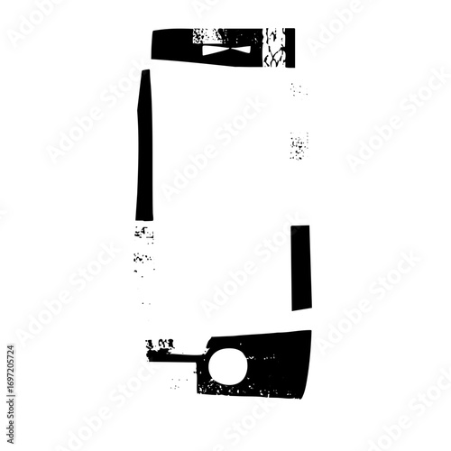 Vector Abstract black shapes form a minimalist digital .