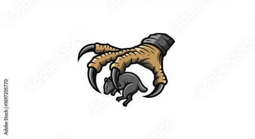 Illustration of a talon clutching a small kangaroo with sharp claws and detailed shading effects shown