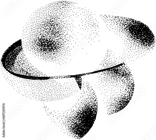 Vector Abstract bull head with dotted texture.
