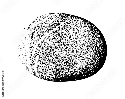Vector Detailed monochrome of a cratered planetary sphere.