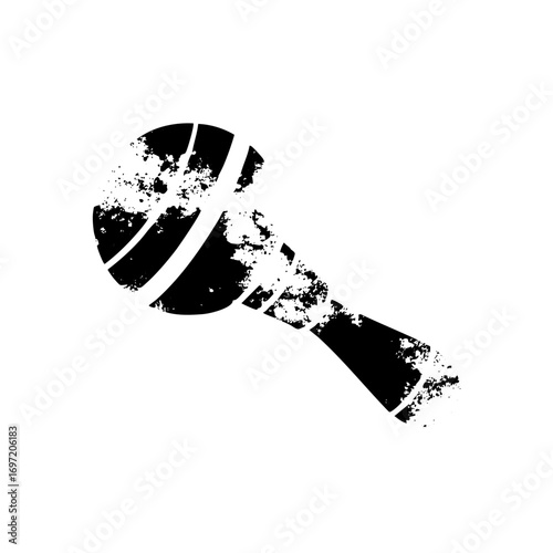 Vector Abstract maraca with distressed texture.