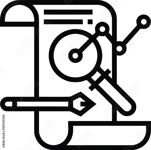 Data analytics icon set with editable stroke. Data analysis thin line icon collection. Vector illustration	