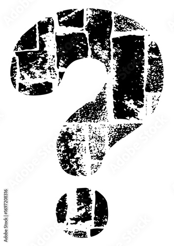 Vector Distressed question mark with a grunge texture.