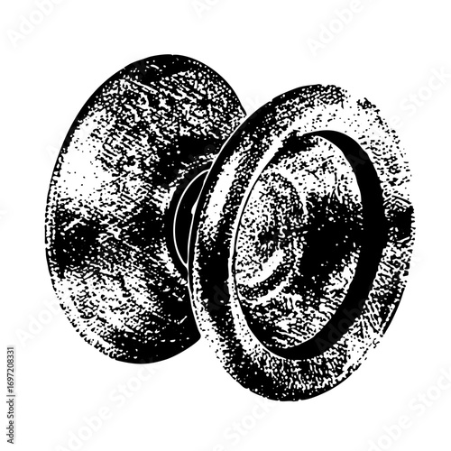 Vector Detailed of a vintage door knob.
