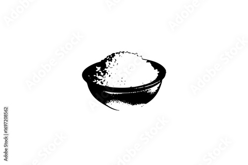 Vector Black bowl with white mound