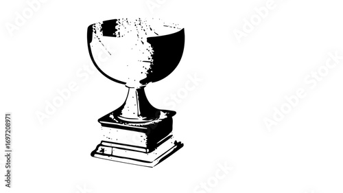 Vector Elegant chalice atop stacked books