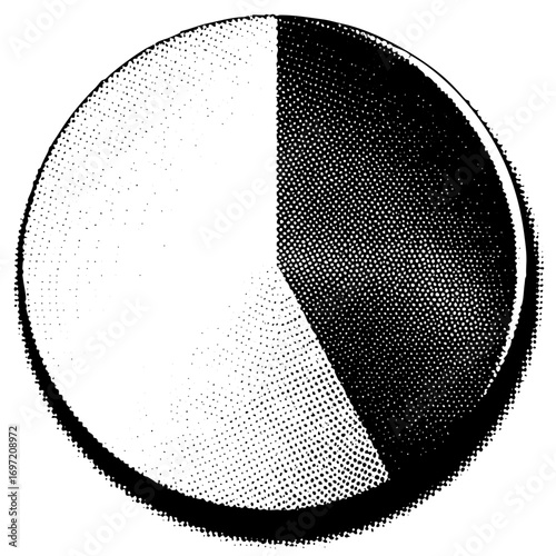 Vector Halved sphere with dotted shading
