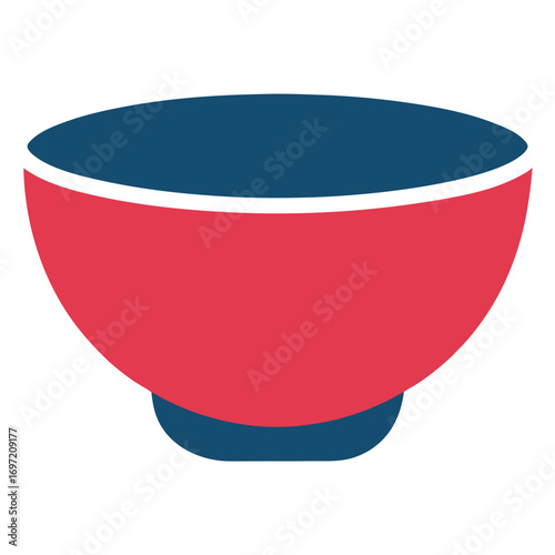 A colorful bowl vector on white background.