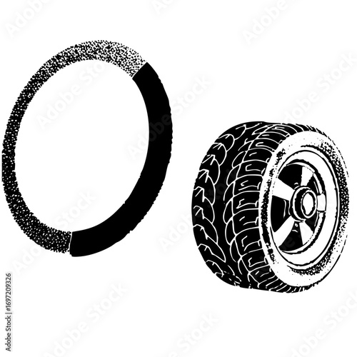 Vector Automotive tire and detached tread .