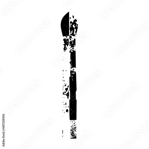 Vector Abstract black silhouette of a stylized matchstick.