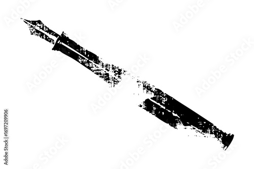 Vector Detailed of a classic fountain pen with textured details.