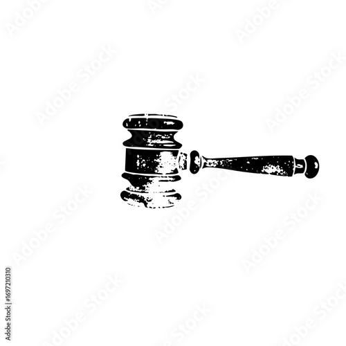Vector Black gavel depicts justice and legal proceedings.