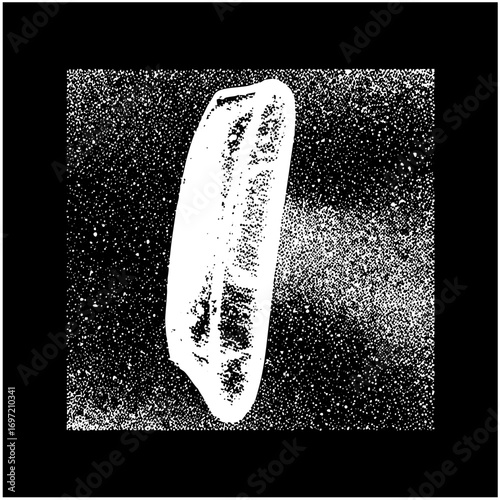 Vector Abstract elongated shape with internal voids.