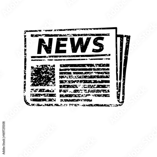 Vector Black and white newspaper with prominent NEWS typography.