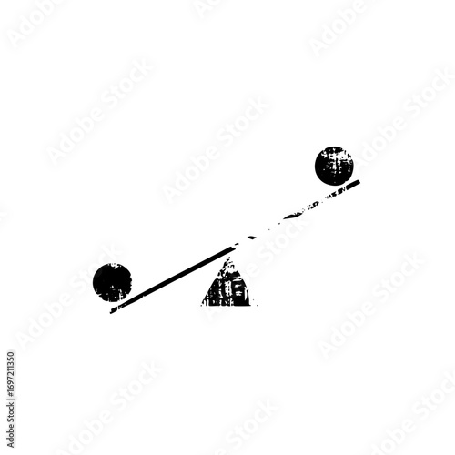 Vector Celestial spheres connected by a jagged above a mountain peak.