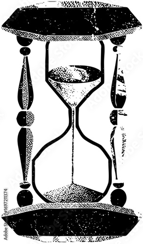 Vector Vintage hourglass depicts the passage of time.