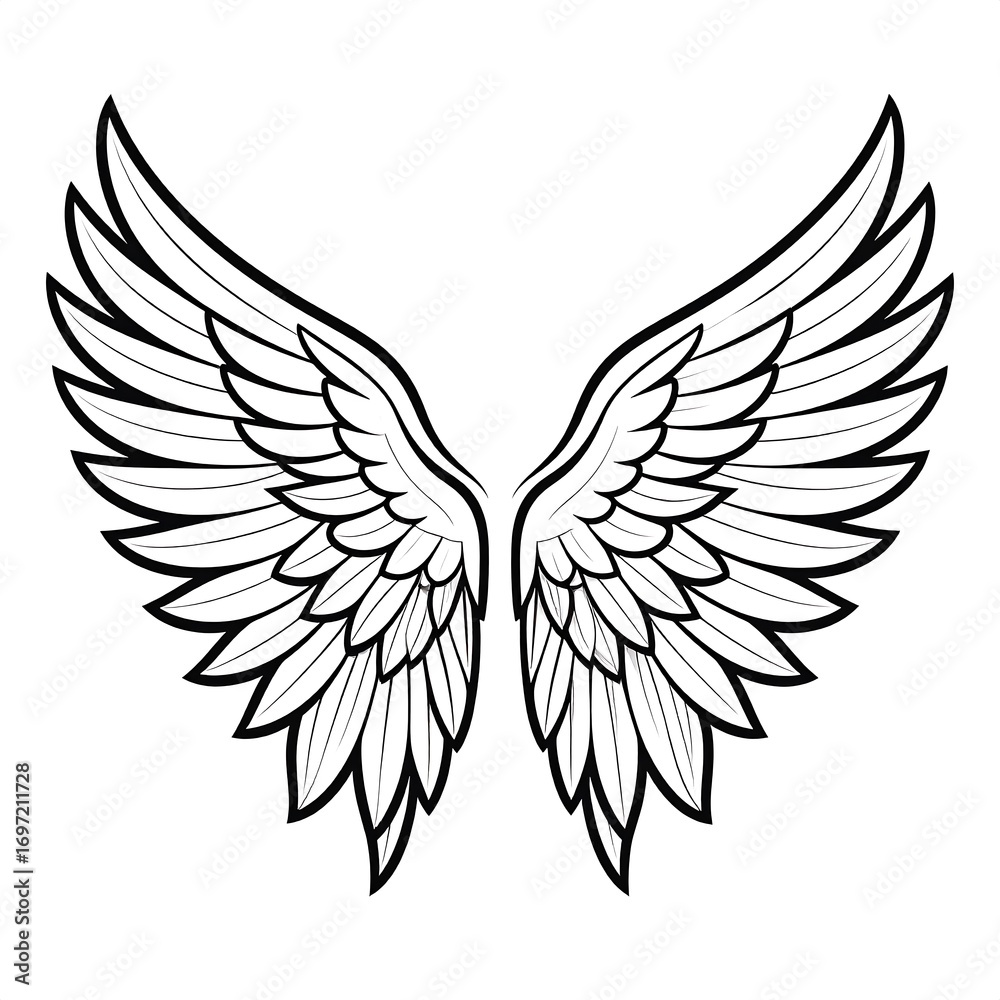 Obraz premium Pair of detailed angel wings