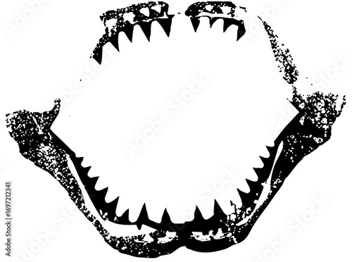 Vector Aggressive animal jaws with sharp teeth .