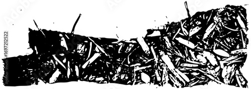 Vector Abstract pile of tangled dark debris .