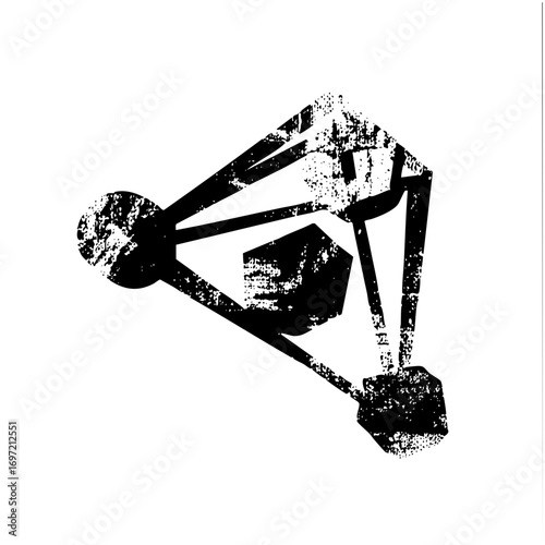 Vector Abstract robotic arm with a spherical end effector.