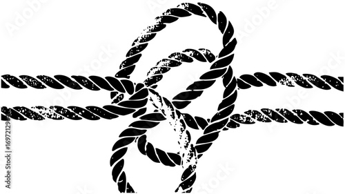 Vector Intricate rope knot with twisted strands.