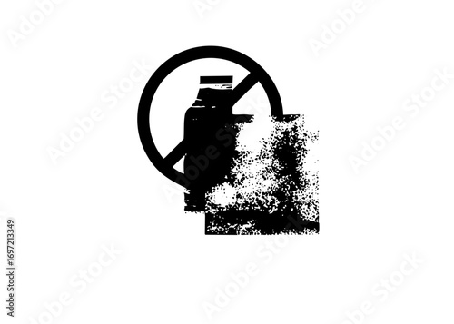 Vector Prohibited Fuel Container with Distressed Effect