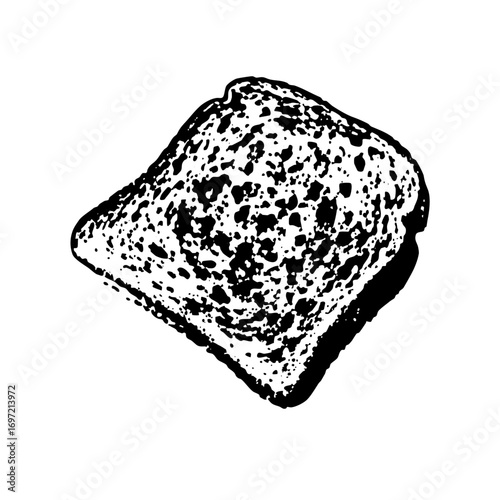 Vector Detailed of a toasted bread slice.
