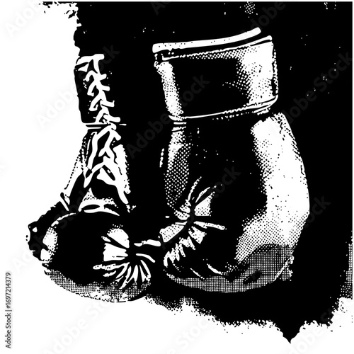 Vector Vintage boxing gloves and boots