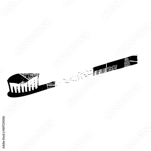 Vector Black toothbrush with angled bristles and handle.