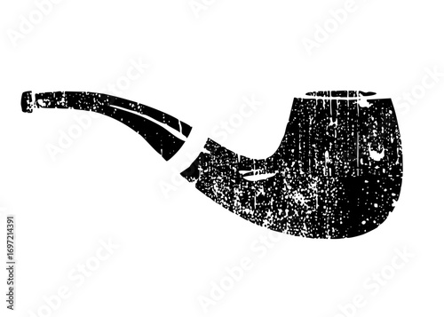 Vector Detailed of a classic smoking pipe in black.