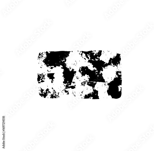 Vector Abstract distressed rectangle with fragmented shapes.