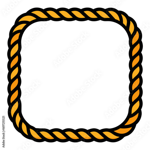 Rope border straight outline rope border pattern vector on white background.