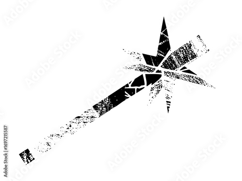 Vector Abstract palm leaf with fragmented .