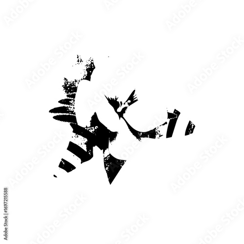 Vector Dynamic figure of a dancer in expressive motion.