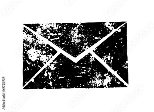 Vector Distressed envelope with crossed flaps.