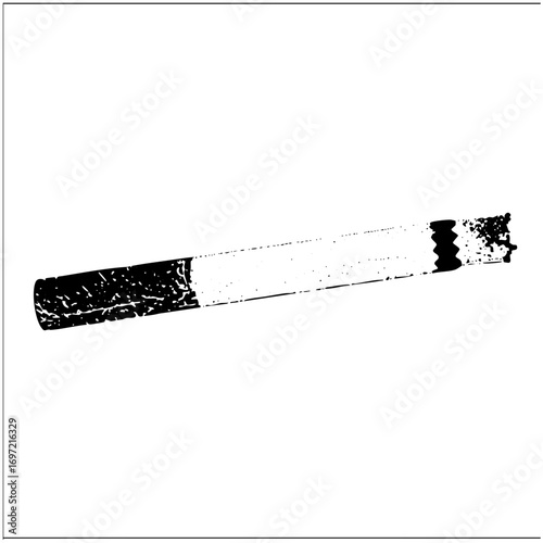 Vector Smoldering cigarette butt with .