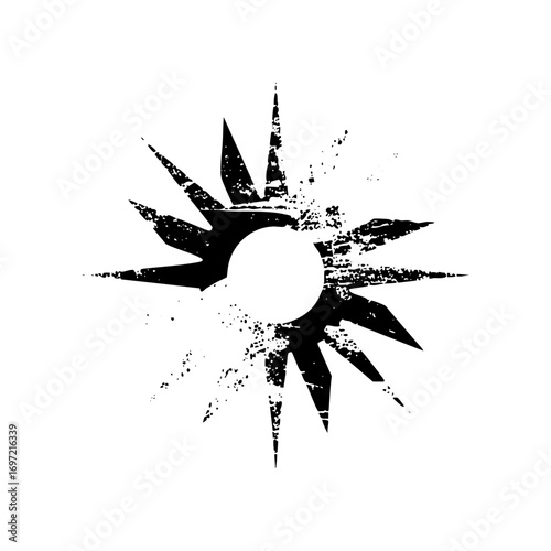 Vector Abstract sunburst with distressed edges.