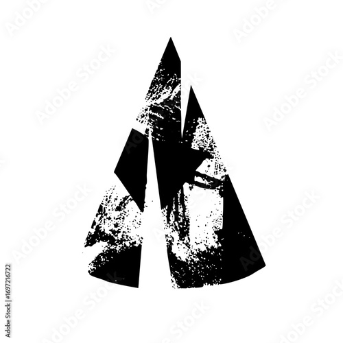 Vector Abstract geometric shapes create a dynamic fragmented peak .