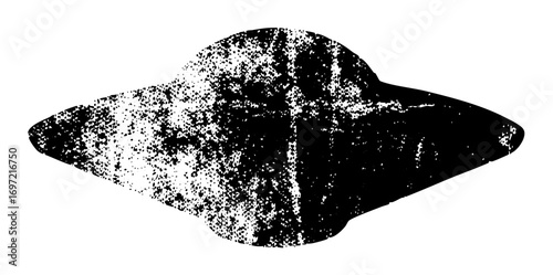 Vector Abstract black shape with textured surface