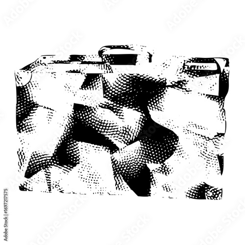 Vector Vintage camera with detailed lens and body.