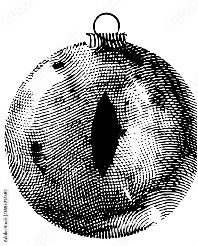 Vector Detailed of a festive spherical ornament with a reflective surface.