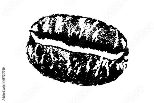 Vector Detailed of a single coffee bean with textured surface.